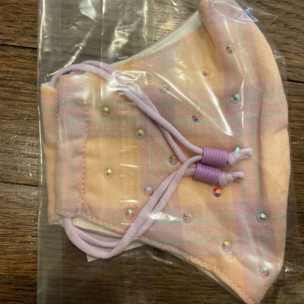 Lele Sadoughi Peach/Lavender Embellished Mask
